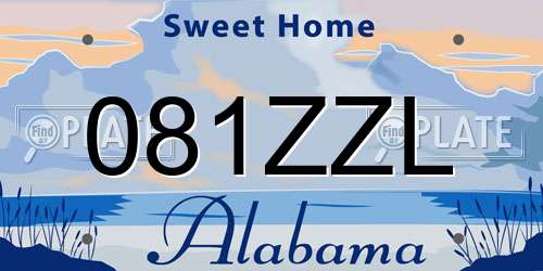 081ZZL Alabama License Plate