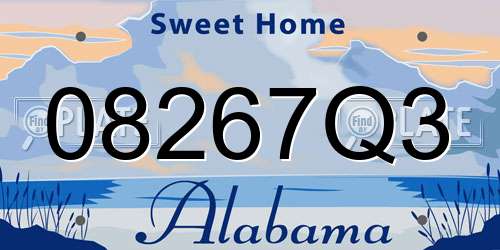 08267Q3 Alabama License Plate