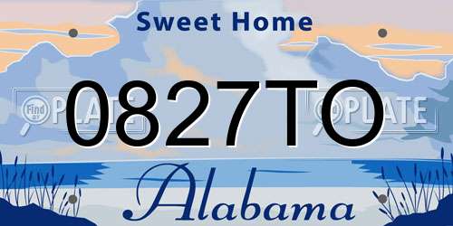 0827TO Alabama License Plate