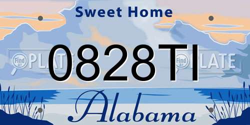 0828TI Alabama License Plate