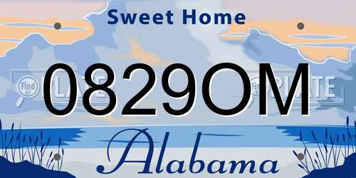 0829OM Alabama License Plate