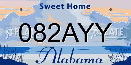 082AYY Alabama License Plate