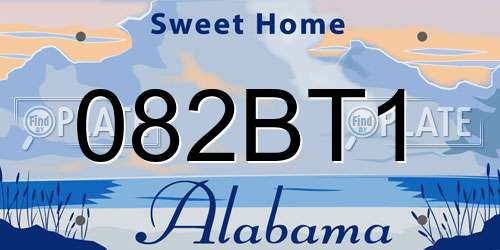 082BT1 Alabama License Plate
