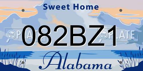 082BZ1 Alabama License Plate