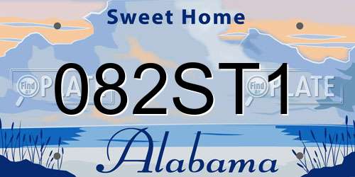 082ST1 Alabama License Plate