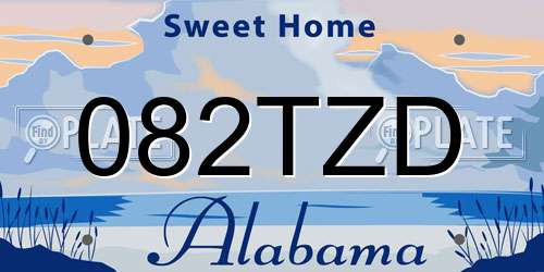 082TZD Alabama License Plate