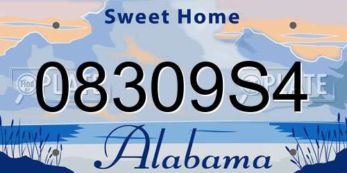 08309S4 Alabama License Plate