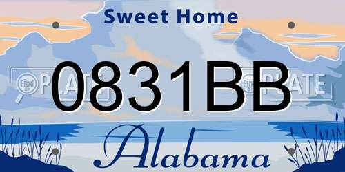 0831BB Alabama License Plate