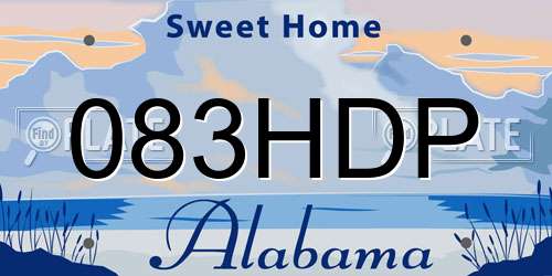 083HDP Alabama License Plate
