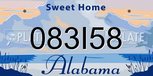 083I58 Alabama License Plate