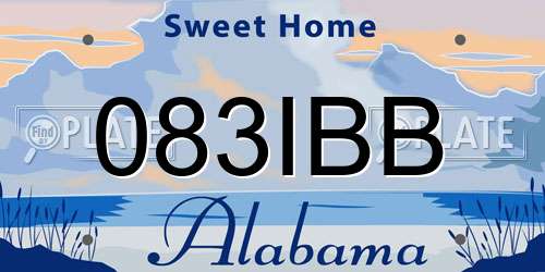 083IBB Alabama License Plate