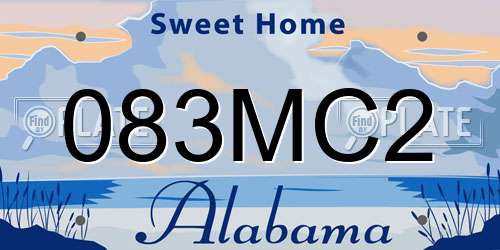 083MC2 Alabama License Plate