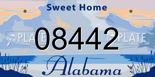 08442 Alabama License Plate