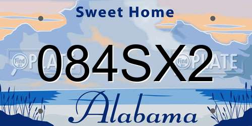 084SX2 Alabama License Plate