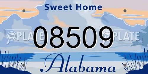 08509 Alabama License Plate