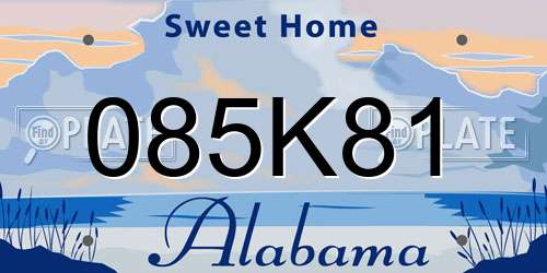 085K81 Alabama License Plate