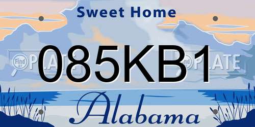 085KB1 Alabama License Plate