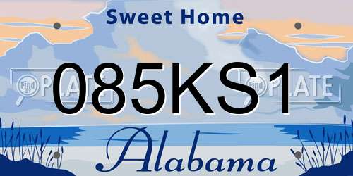 085KS1 Alabama License Plate