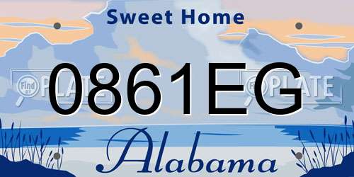 0861EG Alabama License Plate