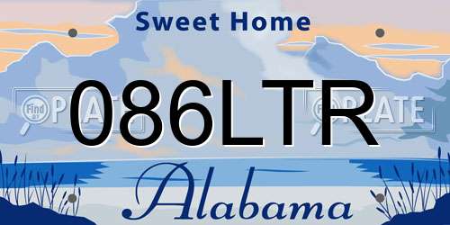 086LTR Alabama License Plate