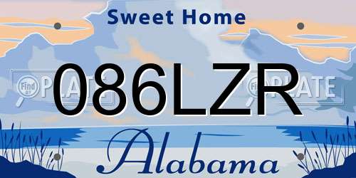 086LZR Alabama License Plate