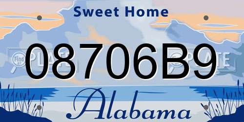 08706B9 Alabama License Plate