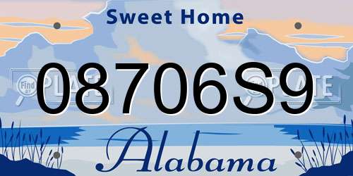 08706S9 Alabama License Plate