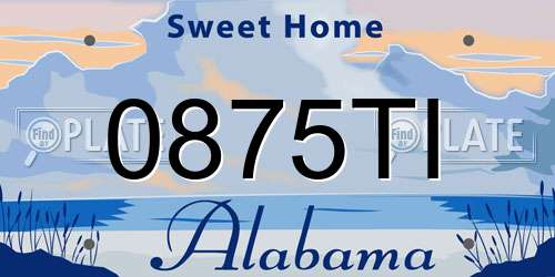 0875TI Alabama License Plate