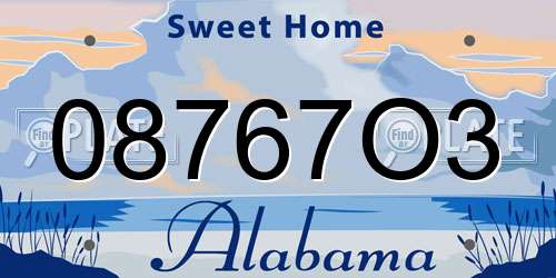 08767O3 Alabama License Plate