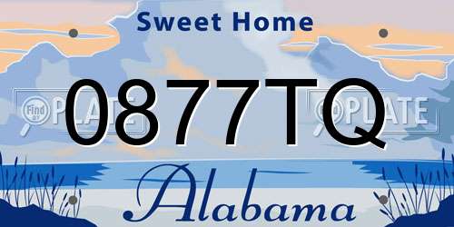 0877TQ Alabama License Plate