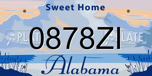 0878ZI Alabama License Plate