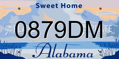 0879DM Alabama License Plate