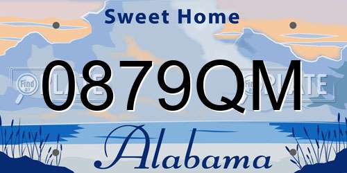0879QM Alabama License Plate