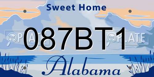 087BT1 Alabama License Plate