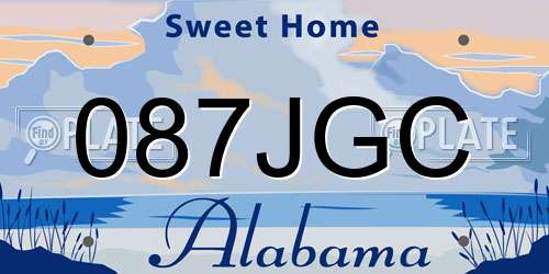 087JGC Alabama License Plate