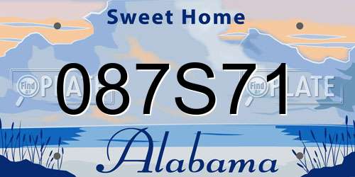 087S71 Alabama License Plate