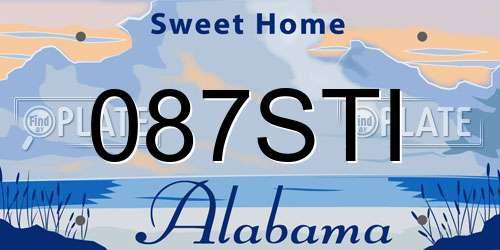 087STI Alabama License Plate