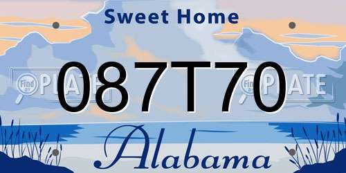 087T70 Alabama License Plate