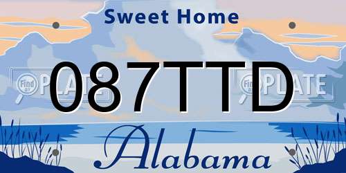 087TTD Alabama License Plate