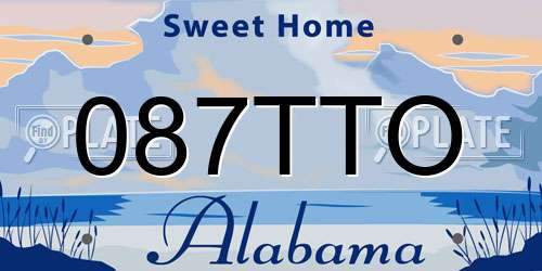 087TTO Alabama License Plate