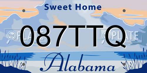 087TTQ Alabama License Plate