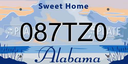 087TZ0 Alabama License Plate