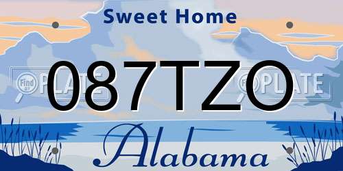 087TZO Alabama License Plate
