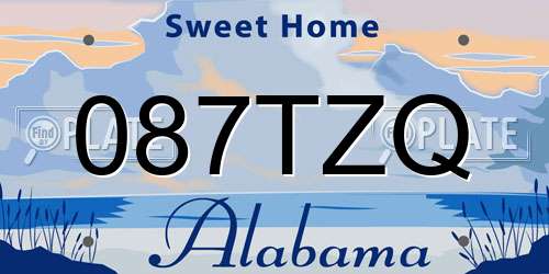 087TZQ Alabama License Plate