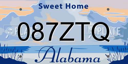 087ZTQ Alabama License Plate