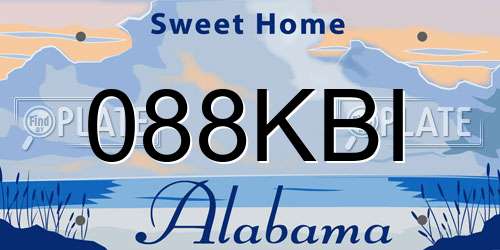 088KBI Alabama License Plate