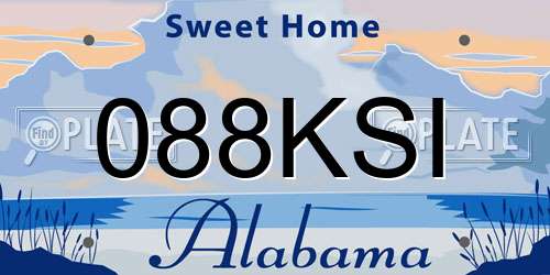 088KSI Alabama License Plate
