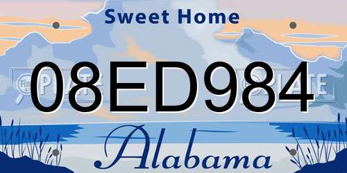 08ED984 Alabama License Plate