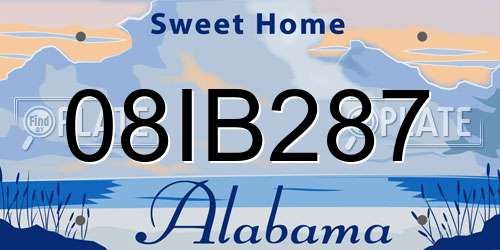 08IB287 Alabama License Plate
