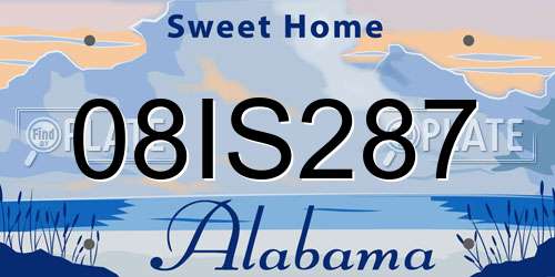 08IS287 Alabama License Plate